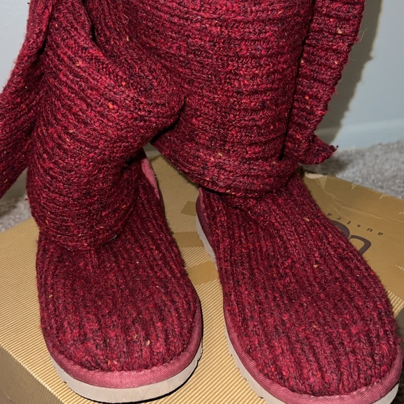 Classic Cardy Uggs - red-sangria sweater boots - Picture 11 of 12